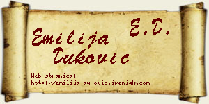 Emilija Duković vizit kartica
